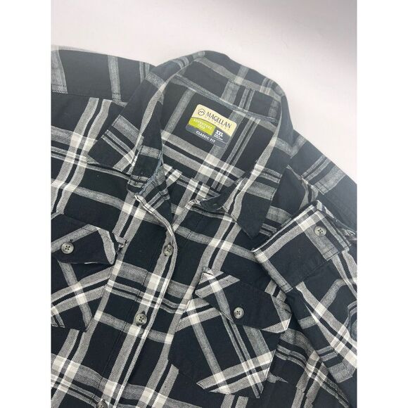 Magellan Outdoors Tops - Magellan Outdoors Adventure Gear Womens XXL‎ Black Plaid Flannel Classic Fit